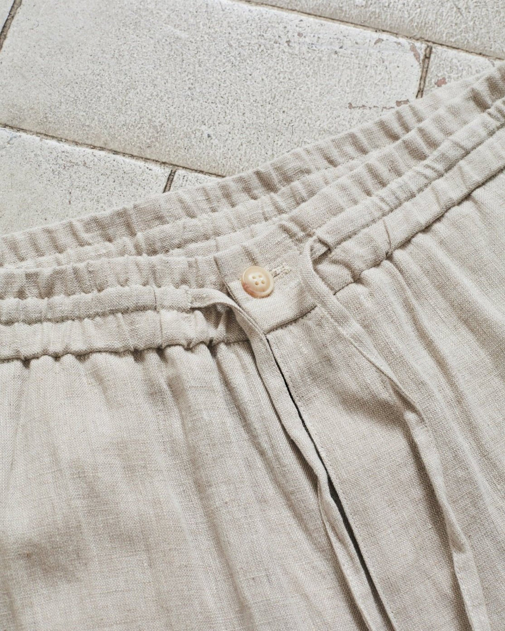 Regular 100% Hørbukser Beige