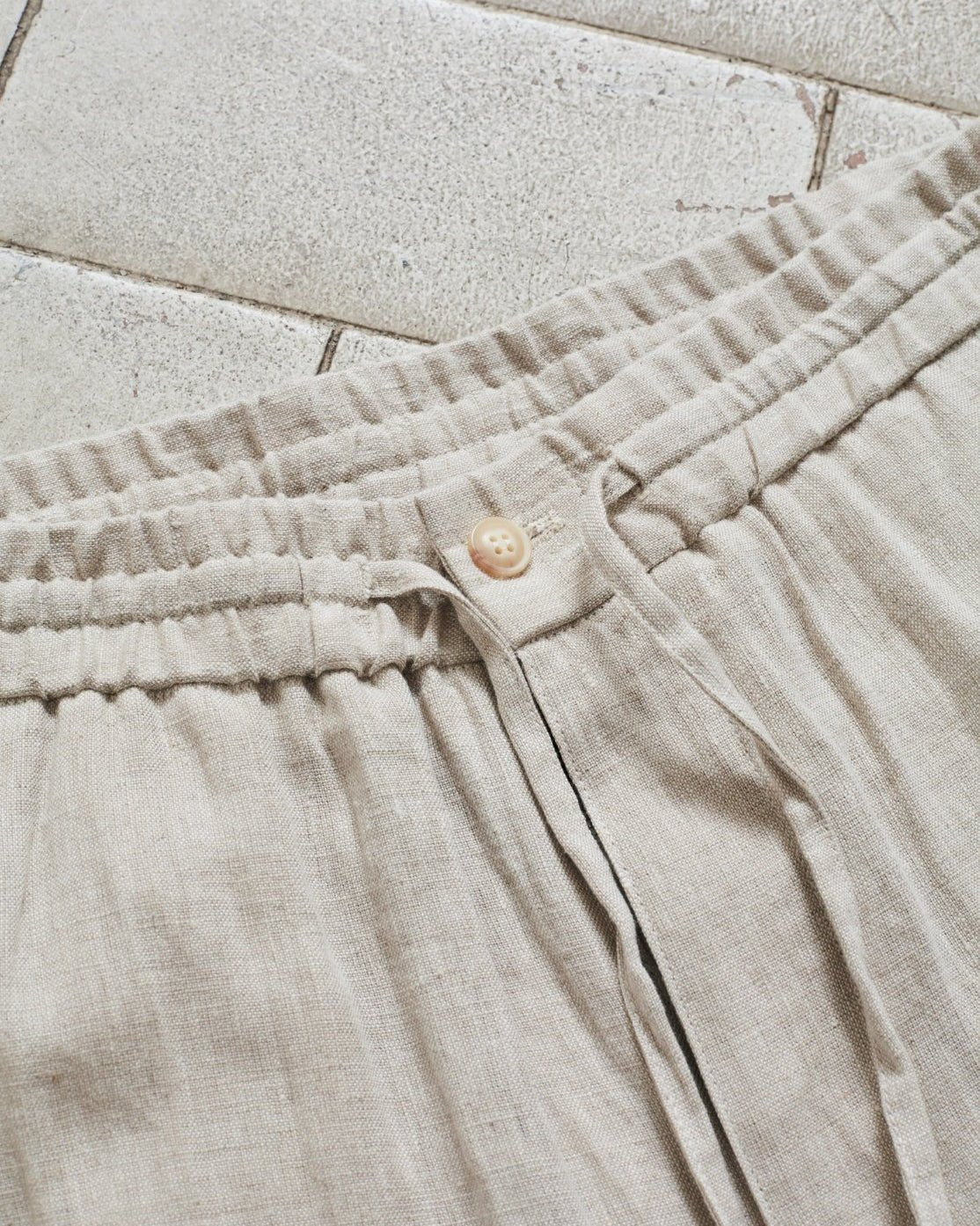 Regular 100% Hørbukser Beige