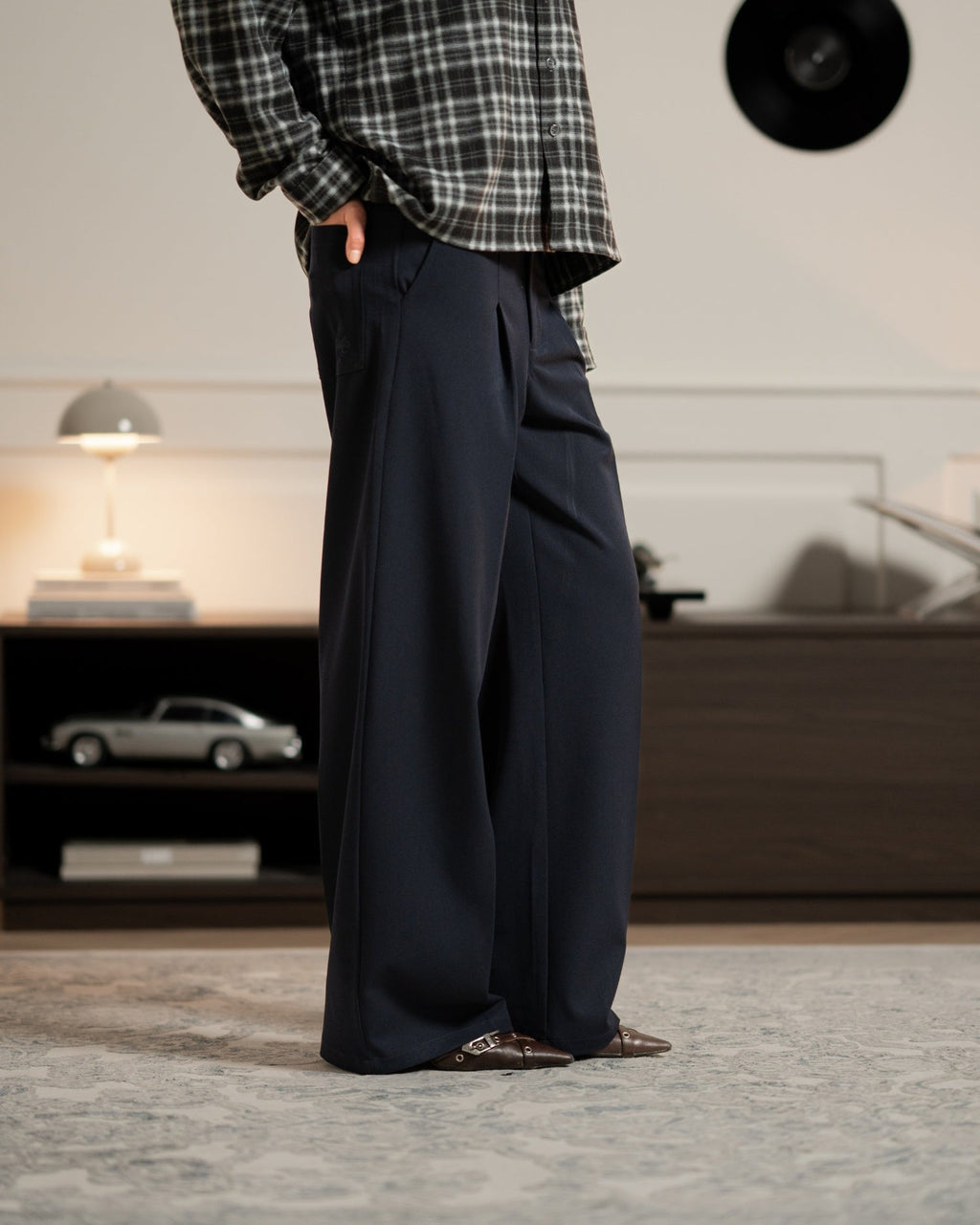 Baggy Suit Pants Navy