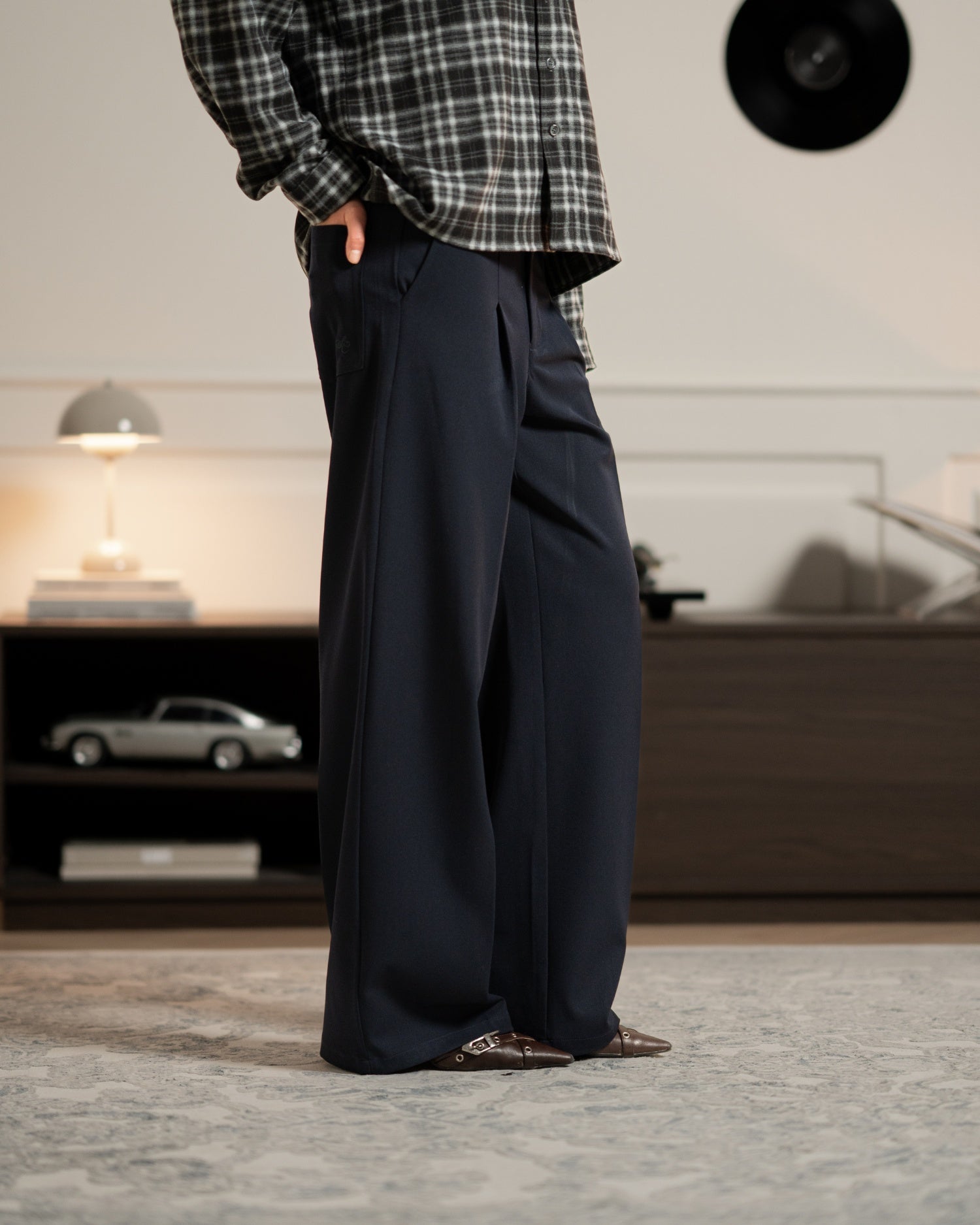 Baggy Suit Pants Navy
