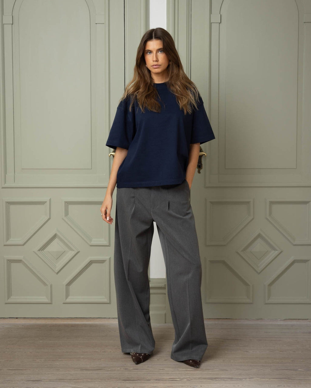 Blank T-shirt Navy dame