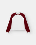 Raglan Longsleeve T-shirt White/Bordeaux