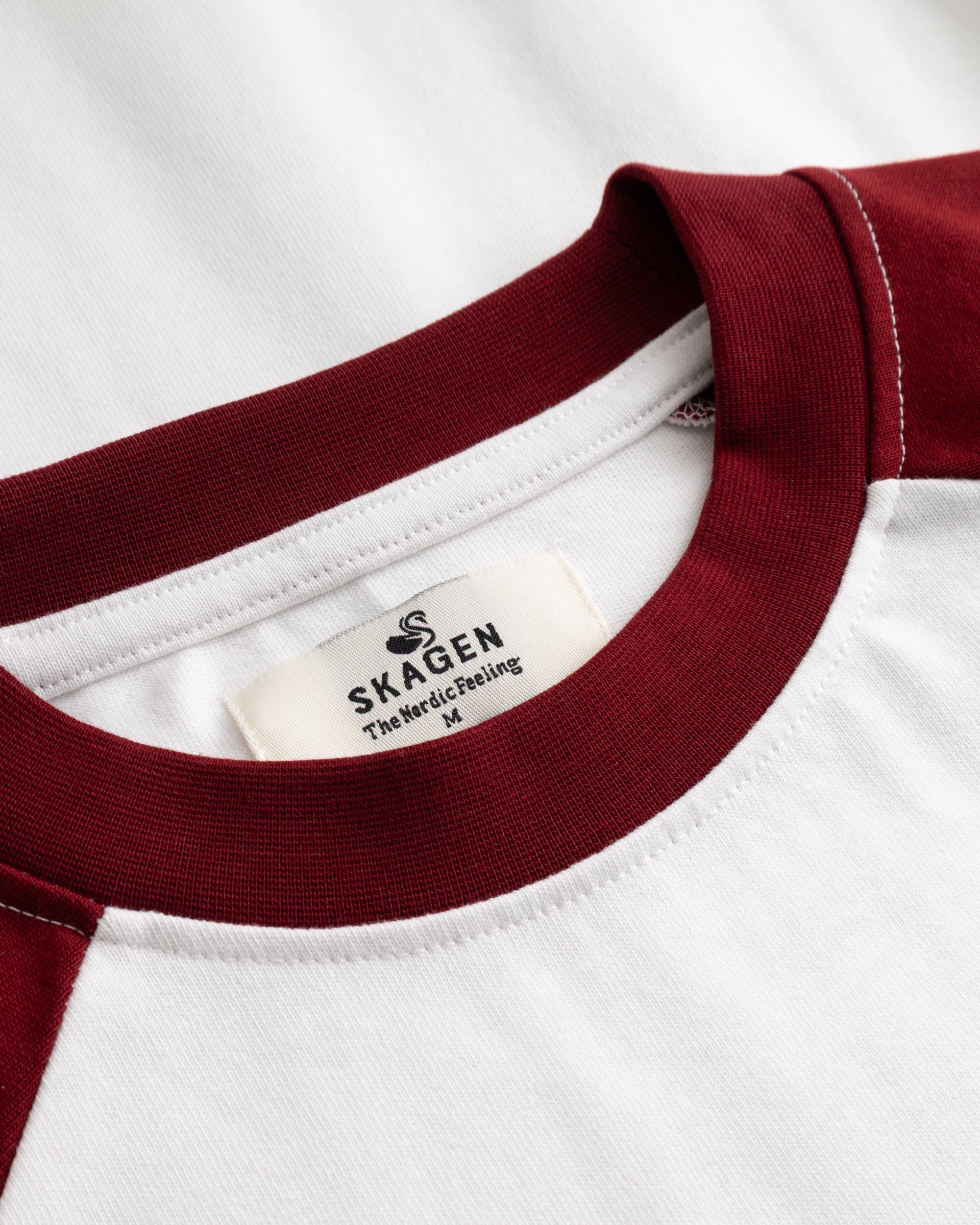 Raglan Longsleeve T-shirt White/Bordeaux dame