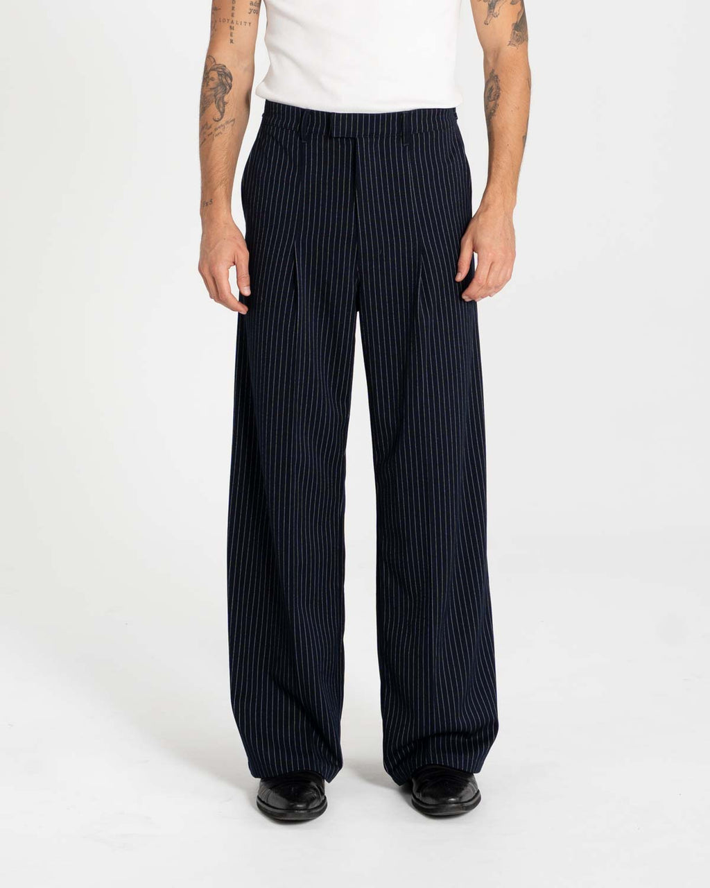 Baggy Suit Pants Pinstriped