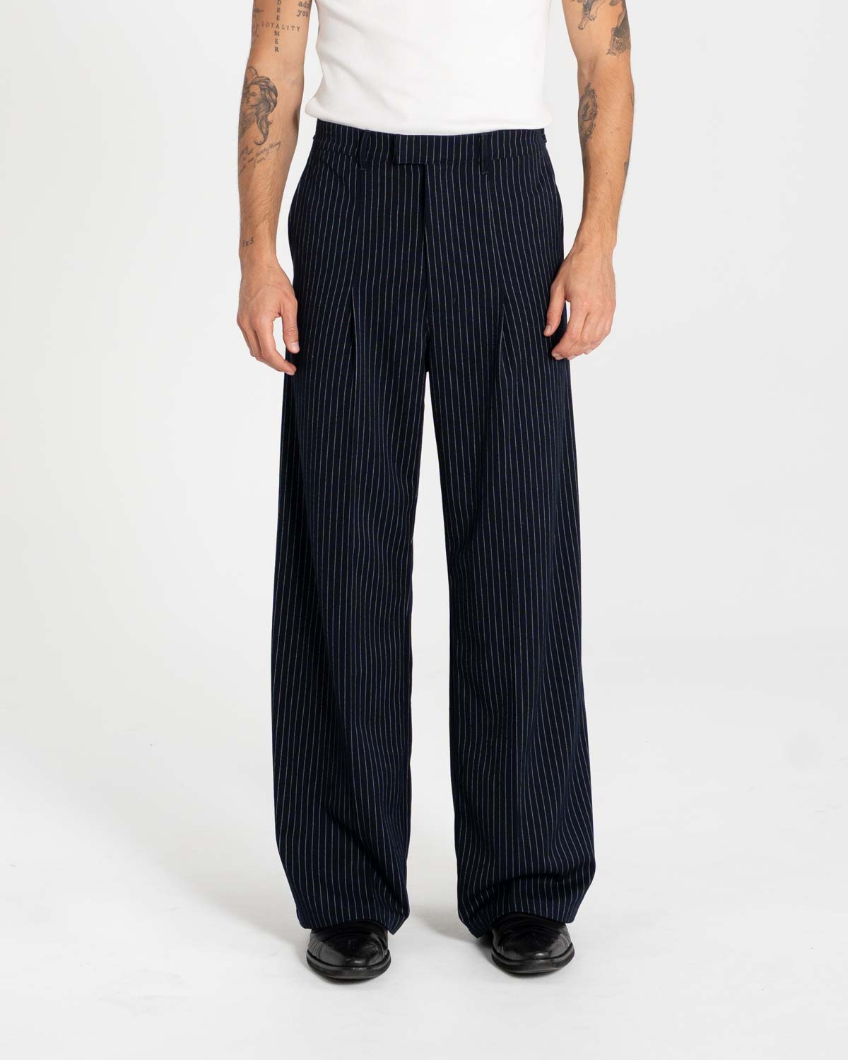 Baggy Suit Pants Pinstriped