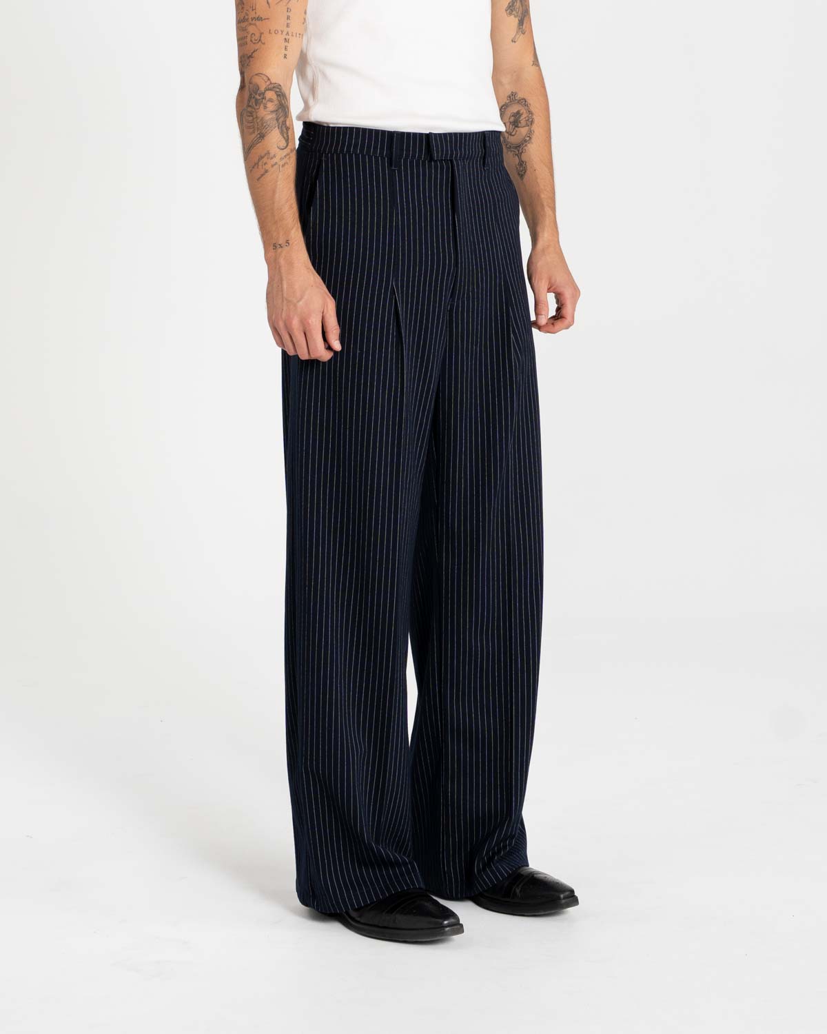 Baggy Suit Pants Pinstriped