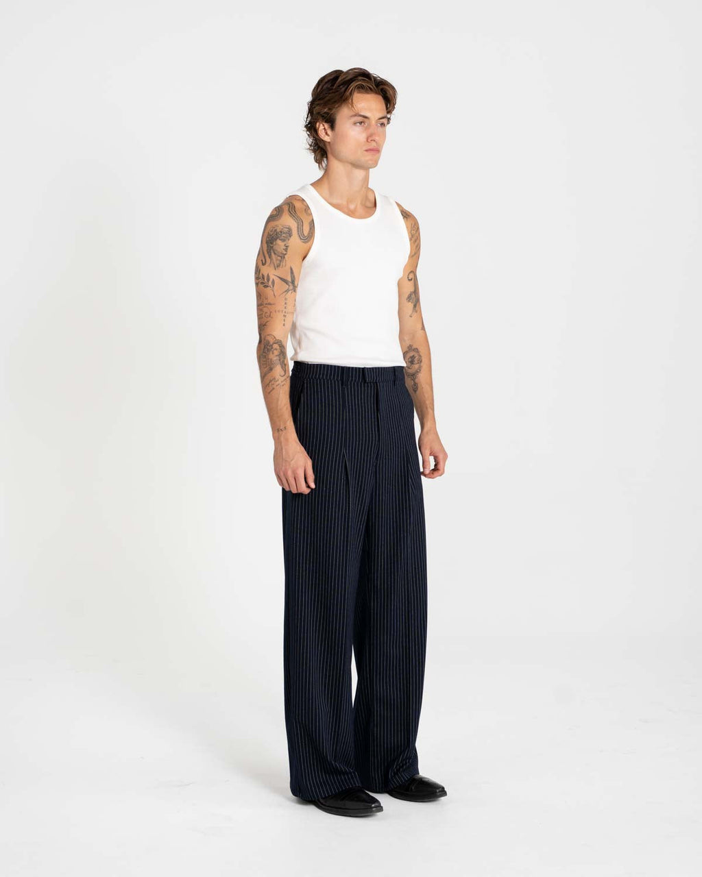 Baggy Suit Pants Pinstriped
