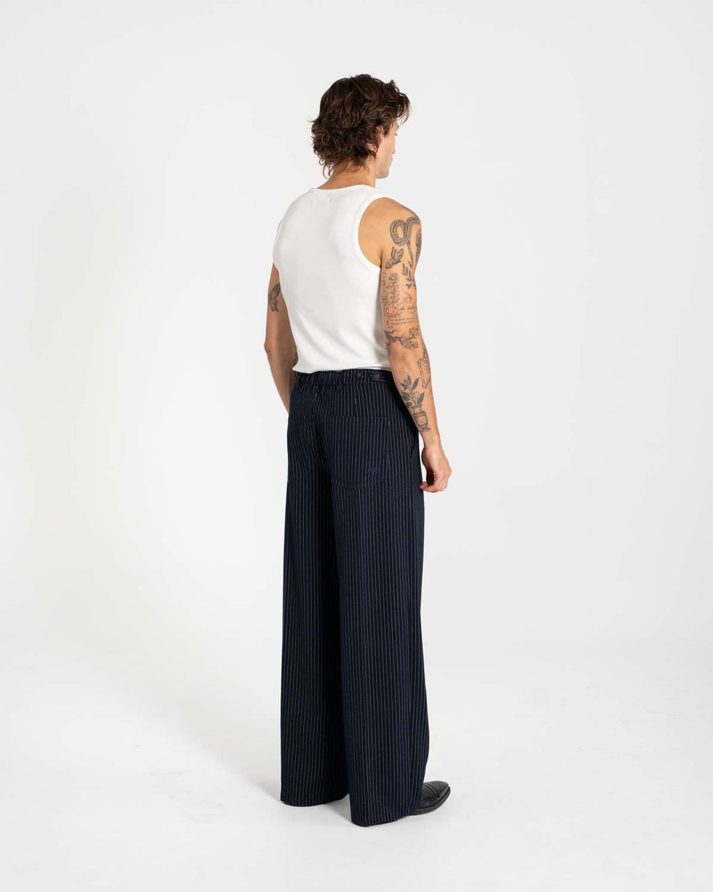 Baggy Suit Pants Pinstriped