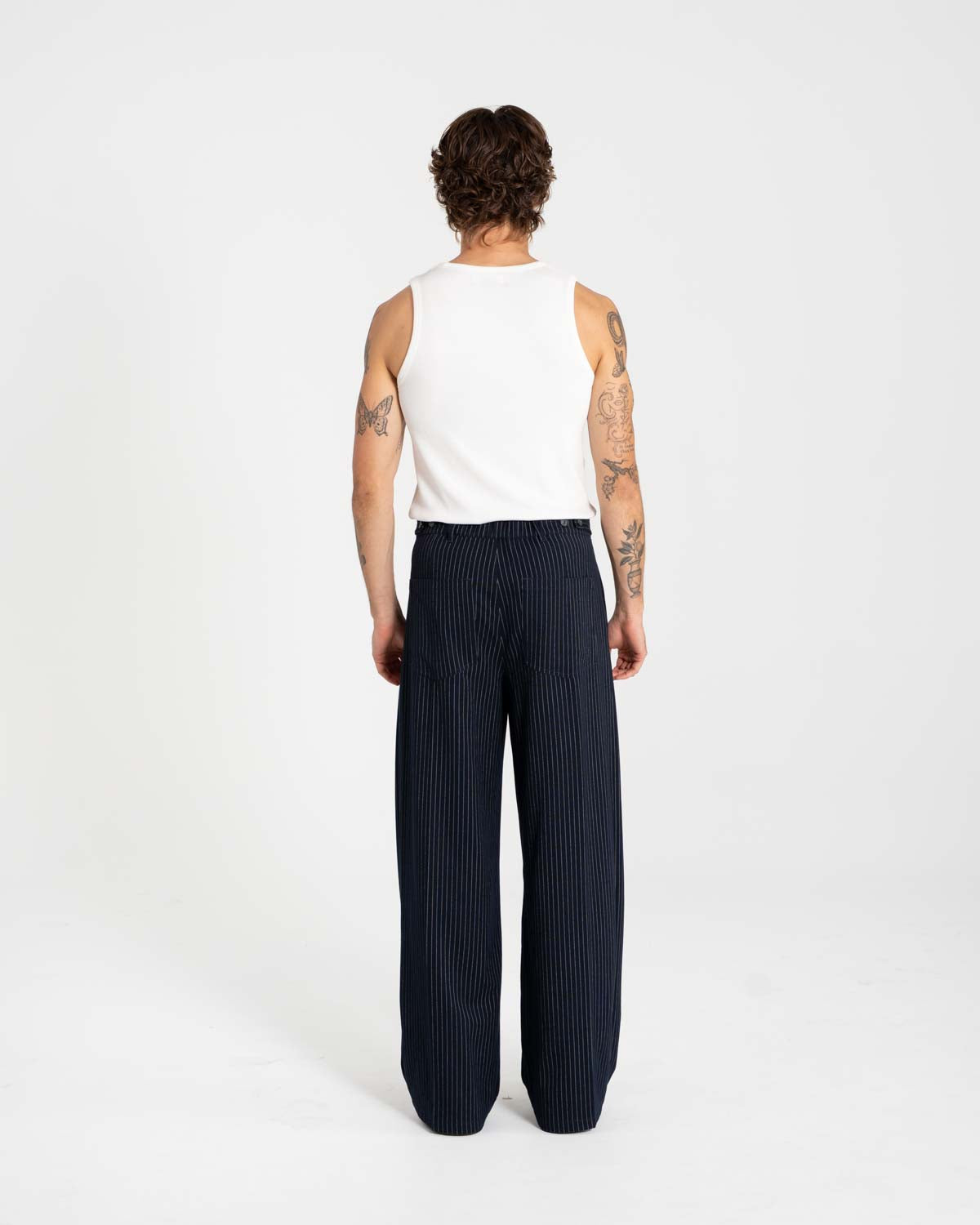 Baggy Suit Pants Pinstriped