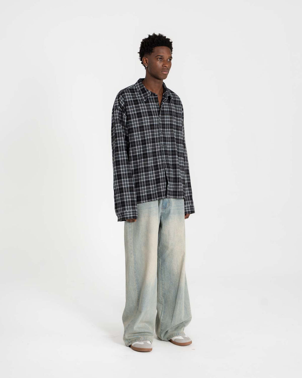 Extra baggy Denim Jeans Light blue vintage wash