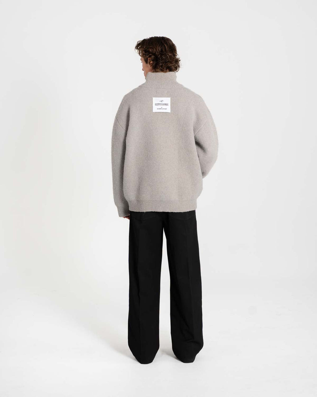 Full-zip Sweater Light grey