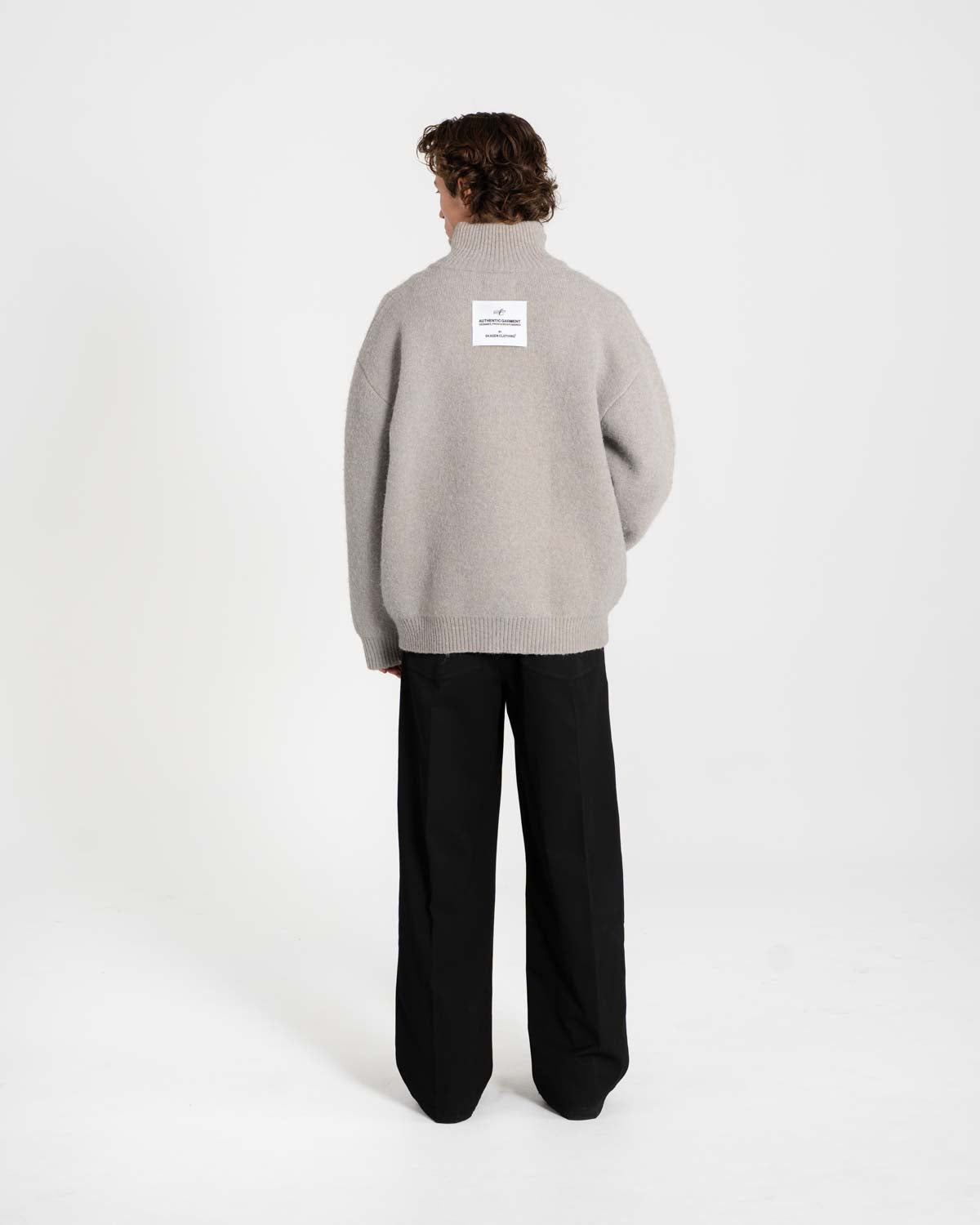Full-zip Sweater Light grey