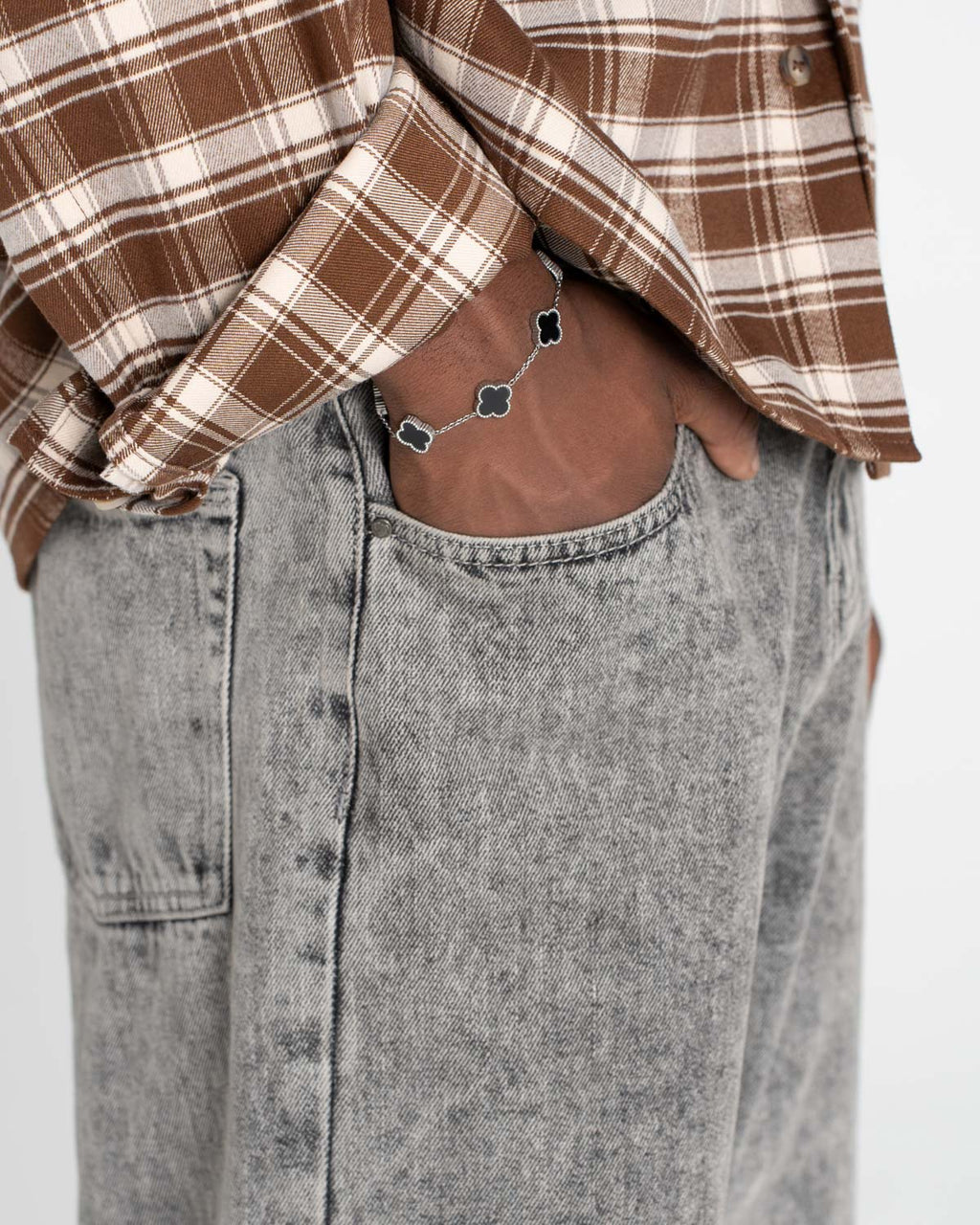 Baggy Denim Jeans Washed Grey