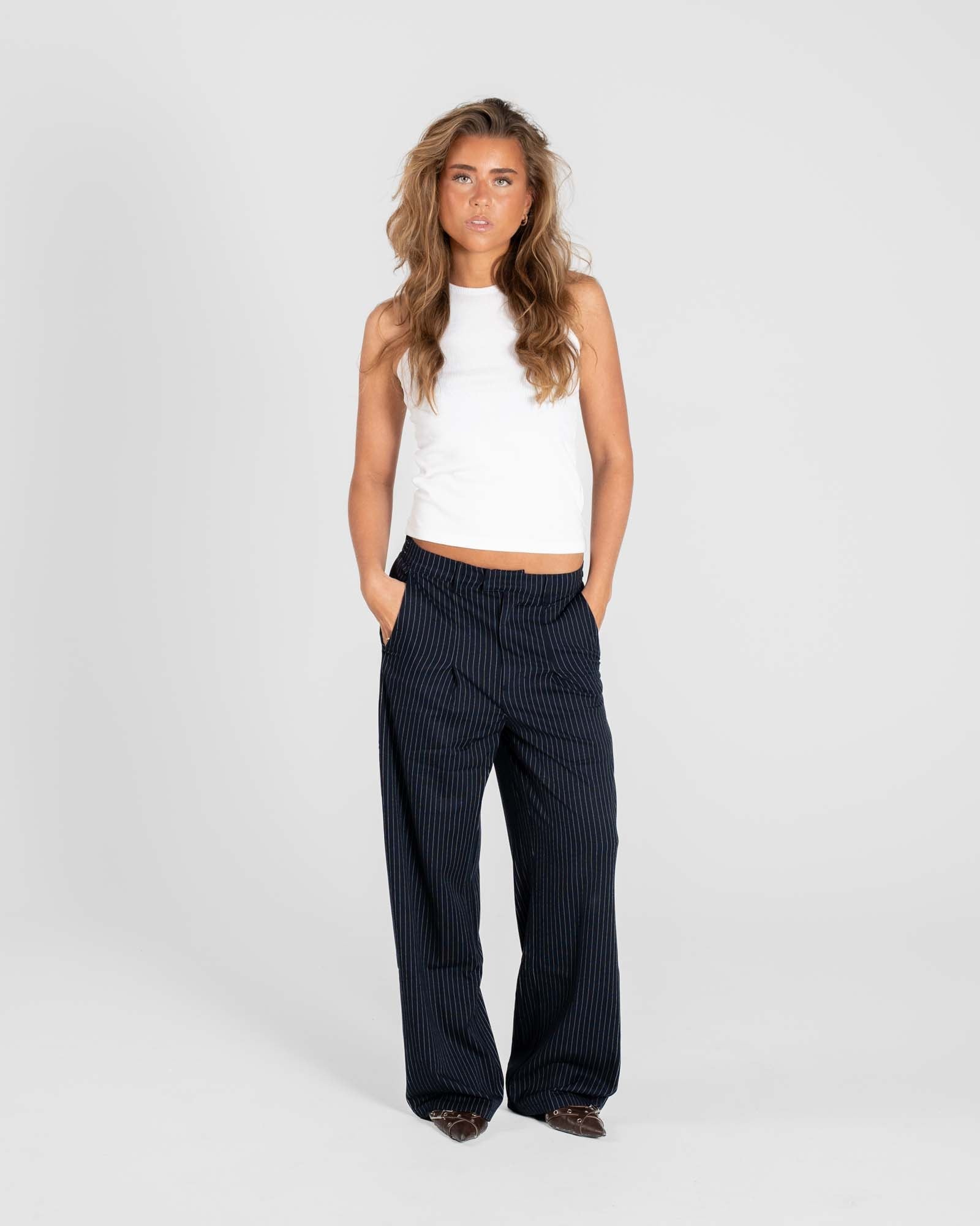 Baggy Suit Pants Pinstriped