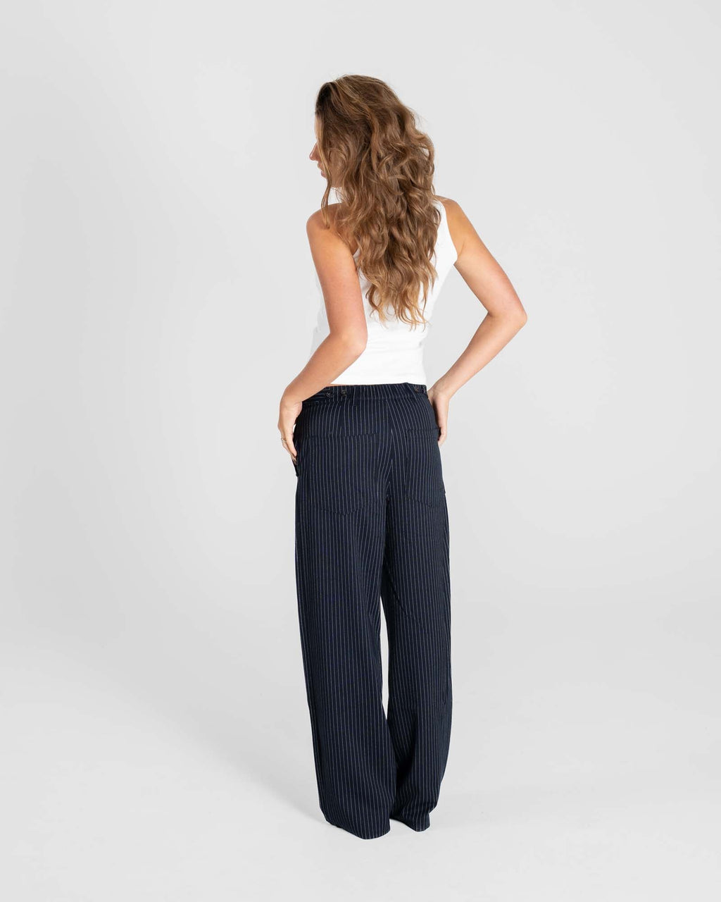 Baggy Suit Pants Pinstriped