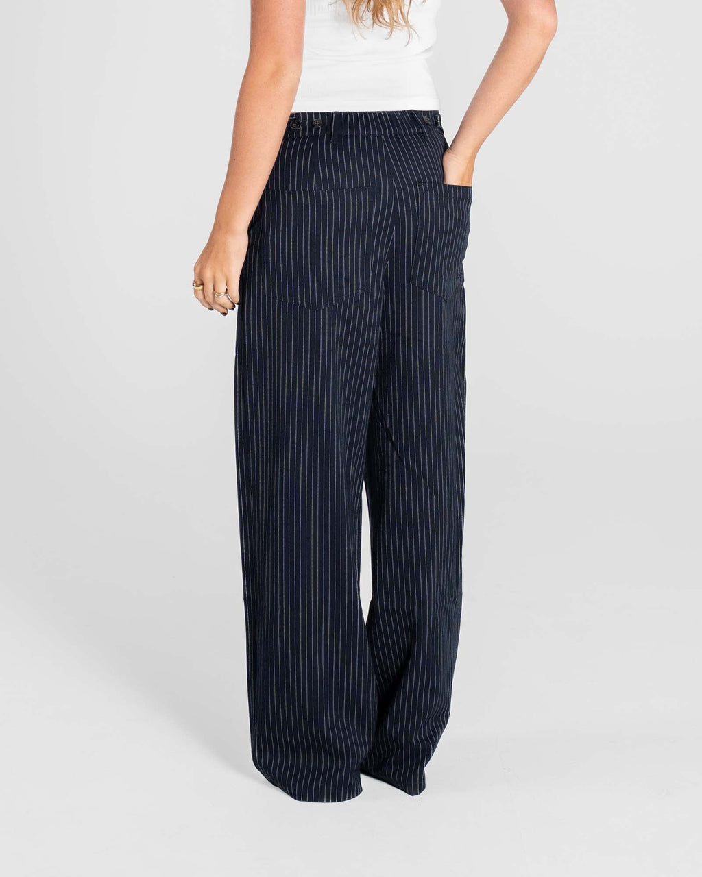 Baggy Suit Pants Pinstriped