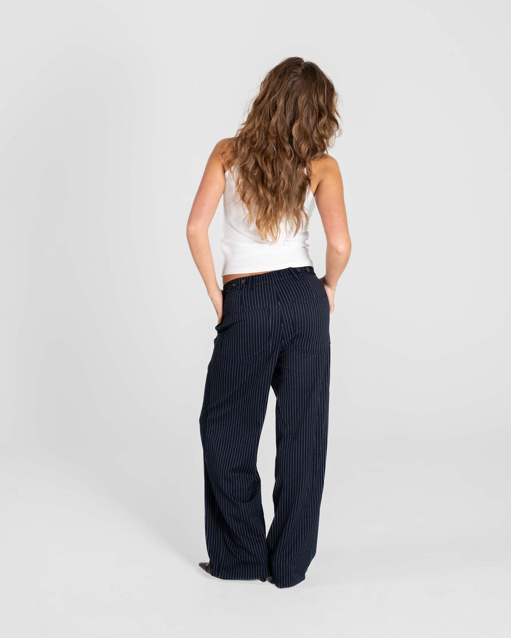 Baggy Suit Pants Pinstriped