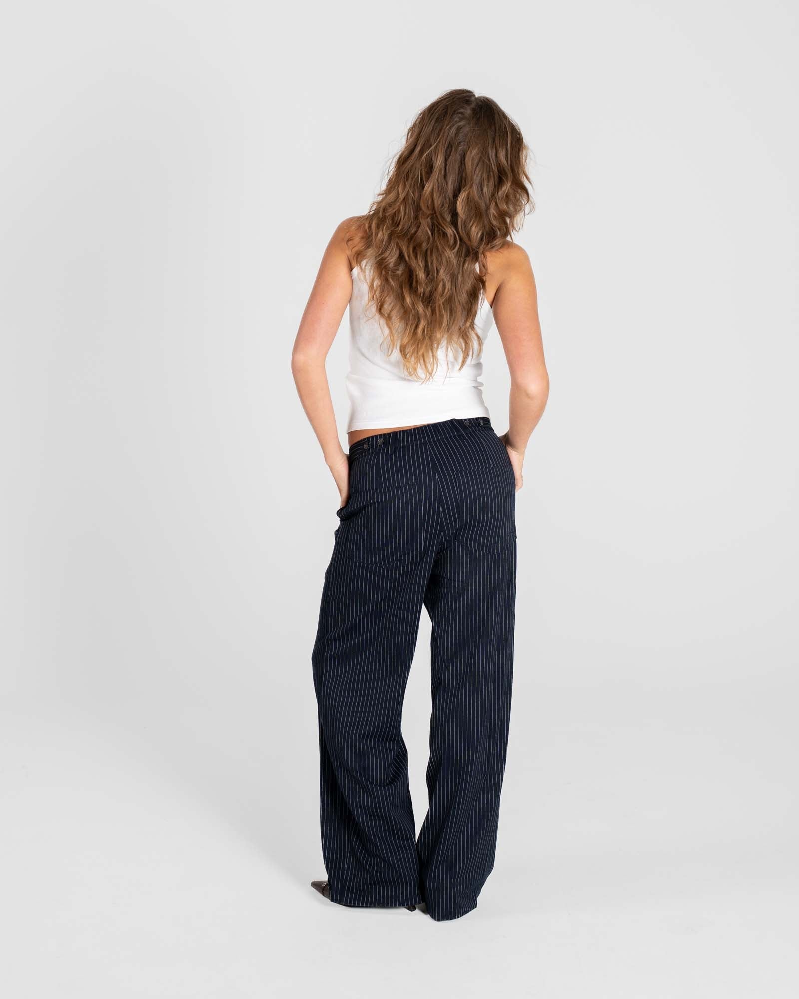 Baggy Suit Pants Pinstriped