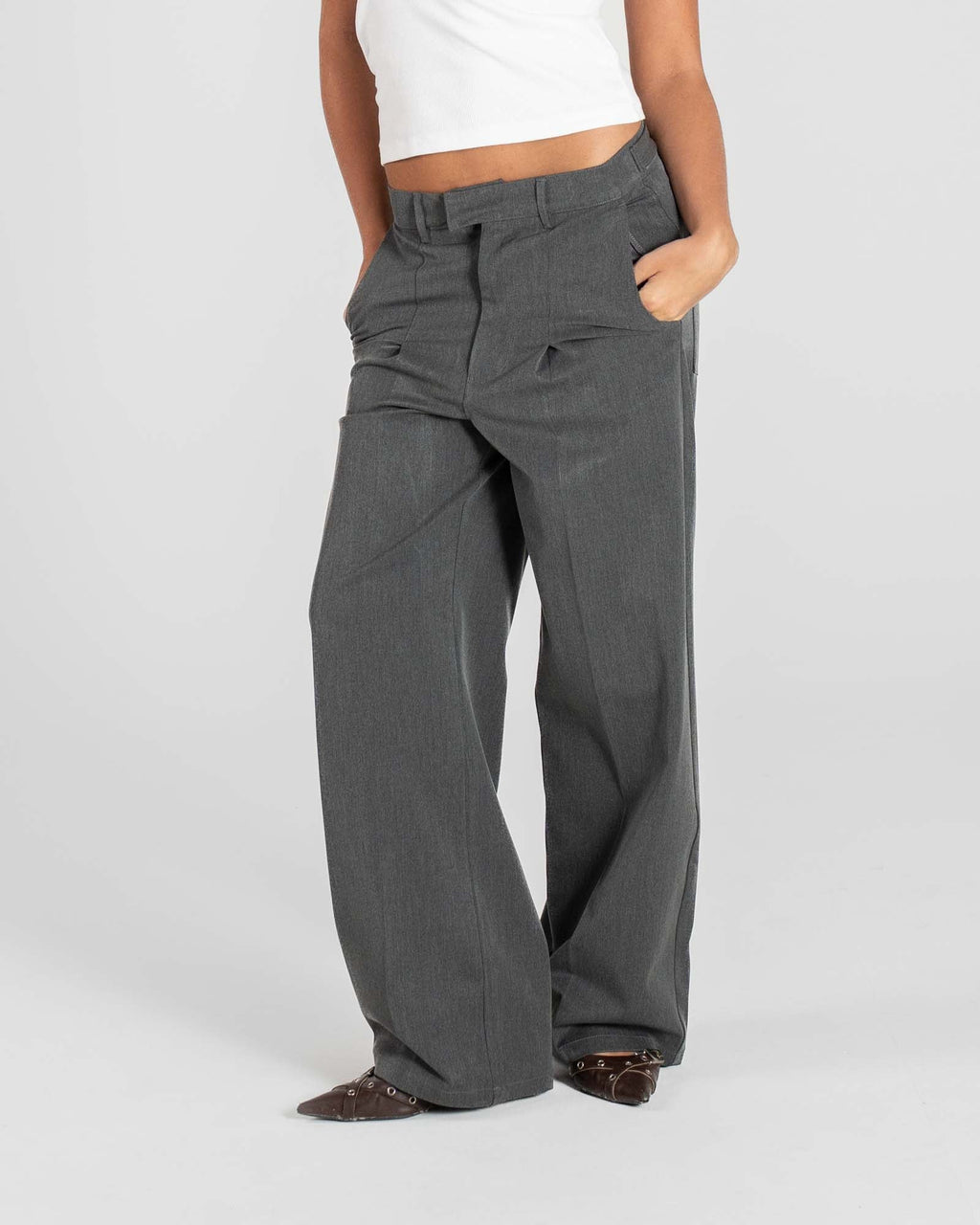 Baggy Suit Pants Grey dame
