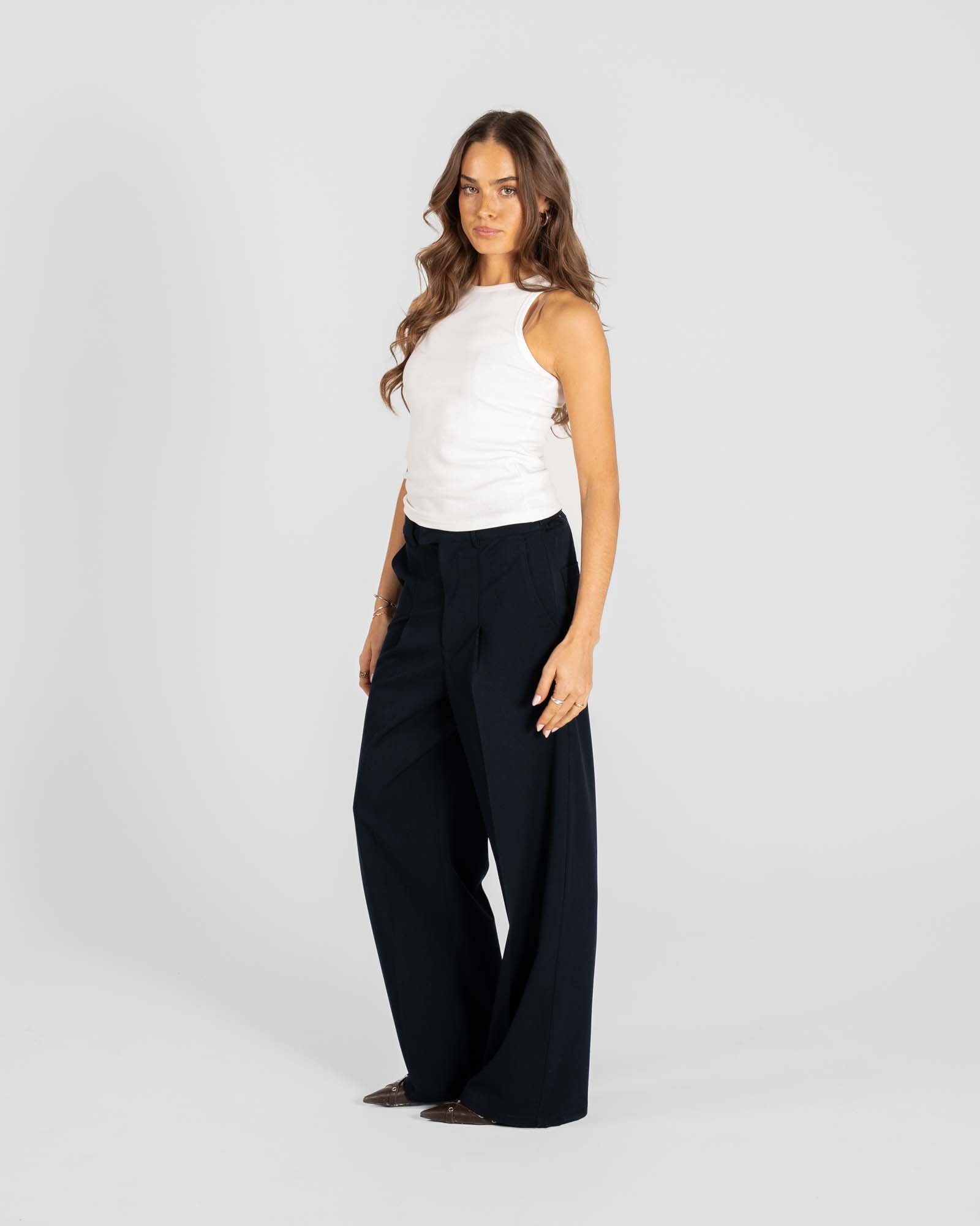 Baggy Suit Pants Navy