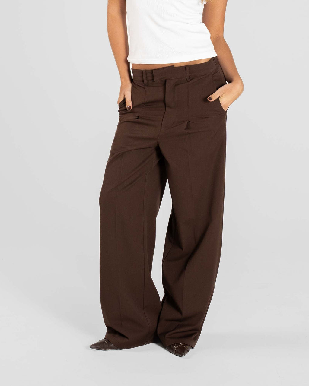 Baggy Suit Pants Brown
