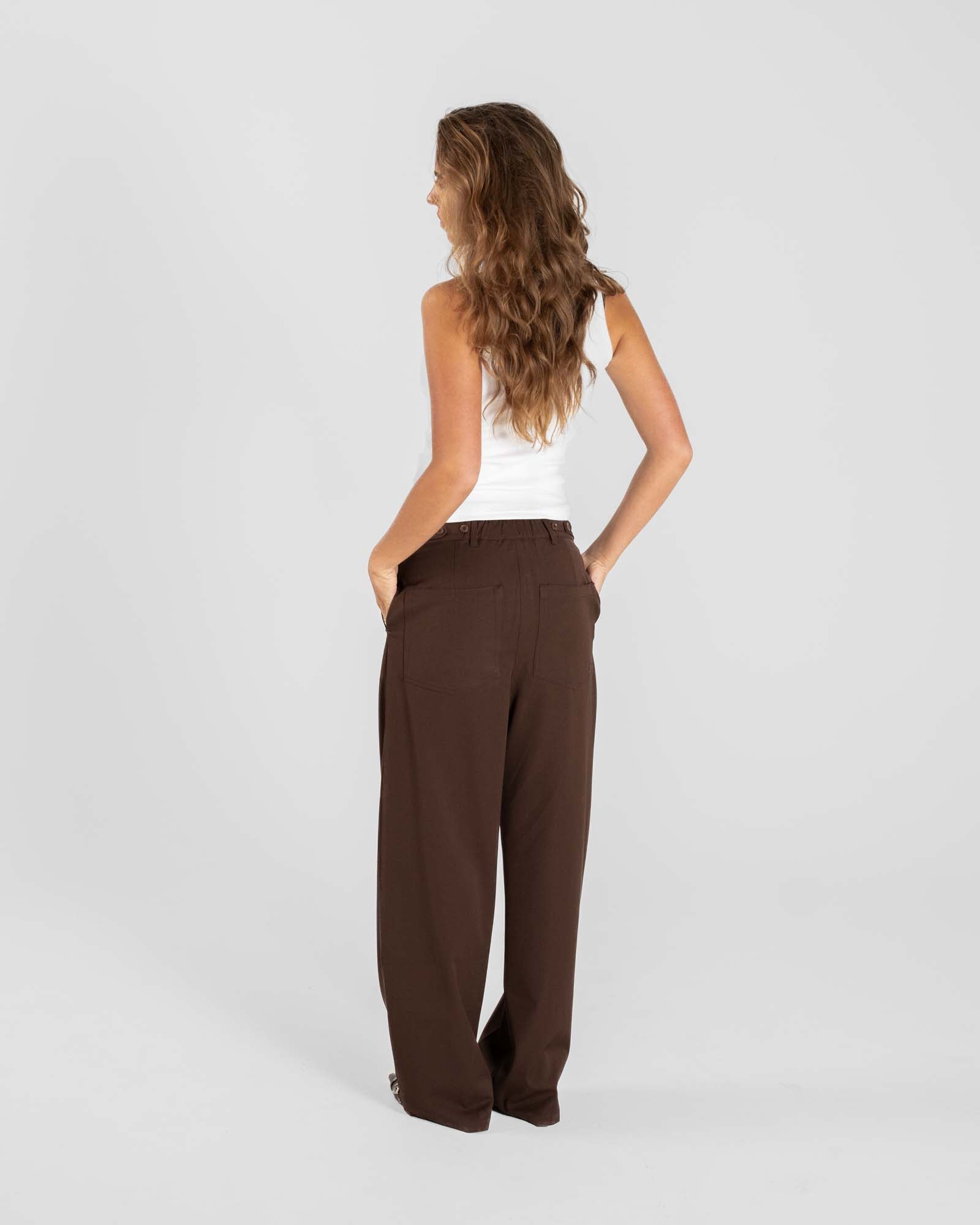 Baggy Suit Pants Brown