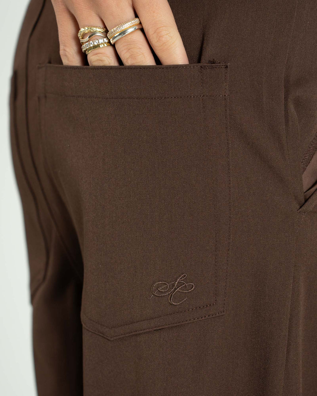 Baggy Suit Pants Brown