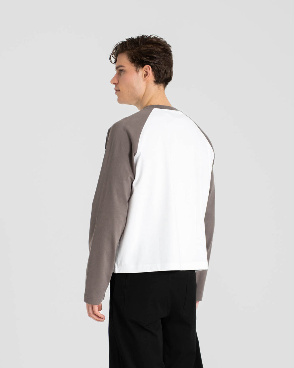 Raglan Longsleeve T-shirt White/Grey