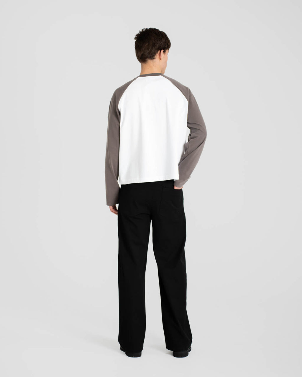Raglan Longsleeve T-shirt White/Grey