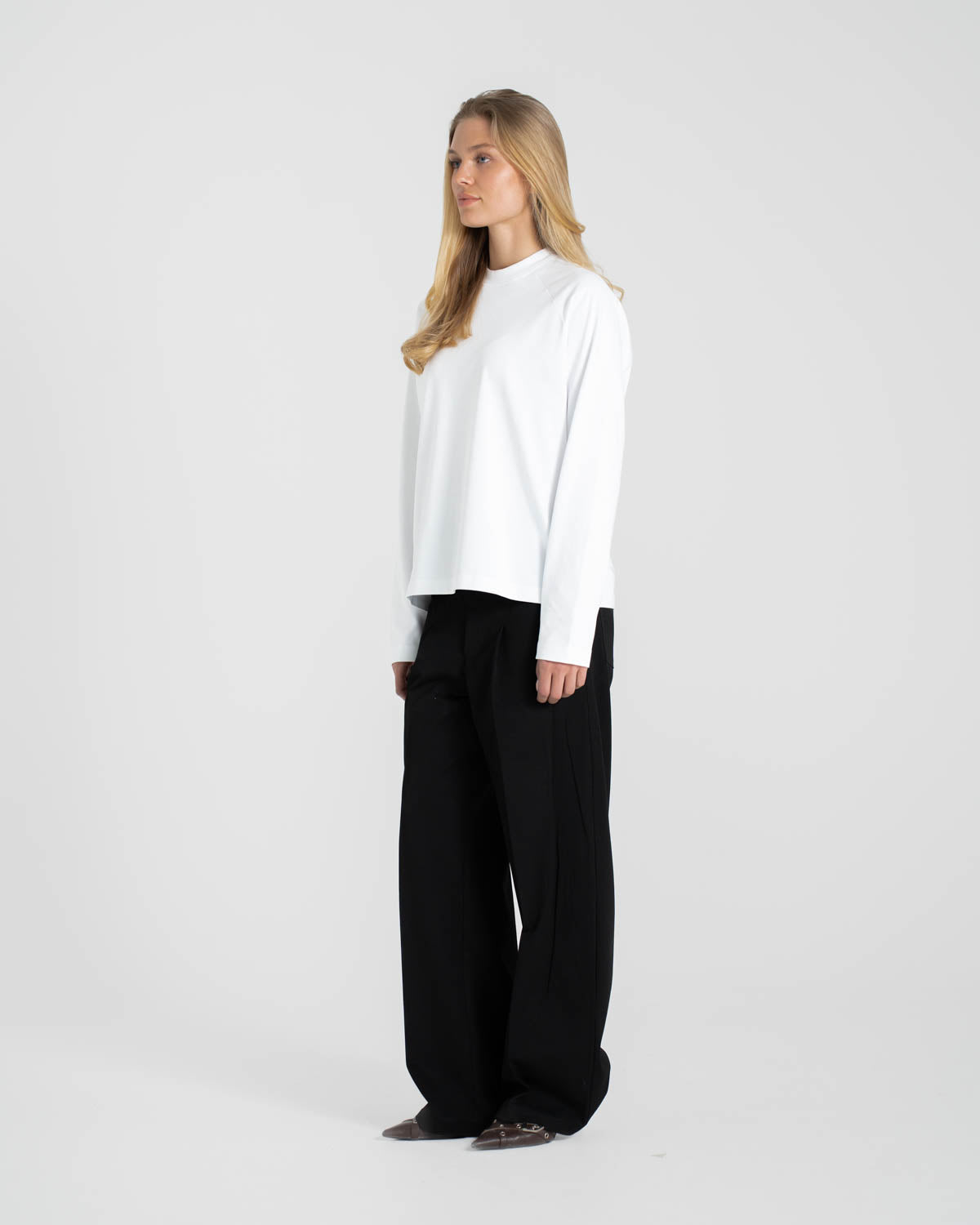 Raglan Longsleeve T-shirt White dame