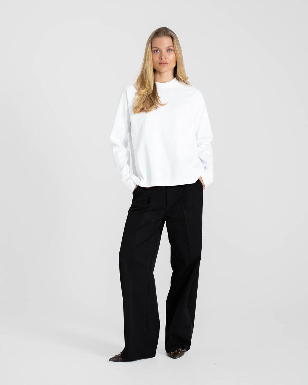 Raglan Longsleeve T-shirt White dame