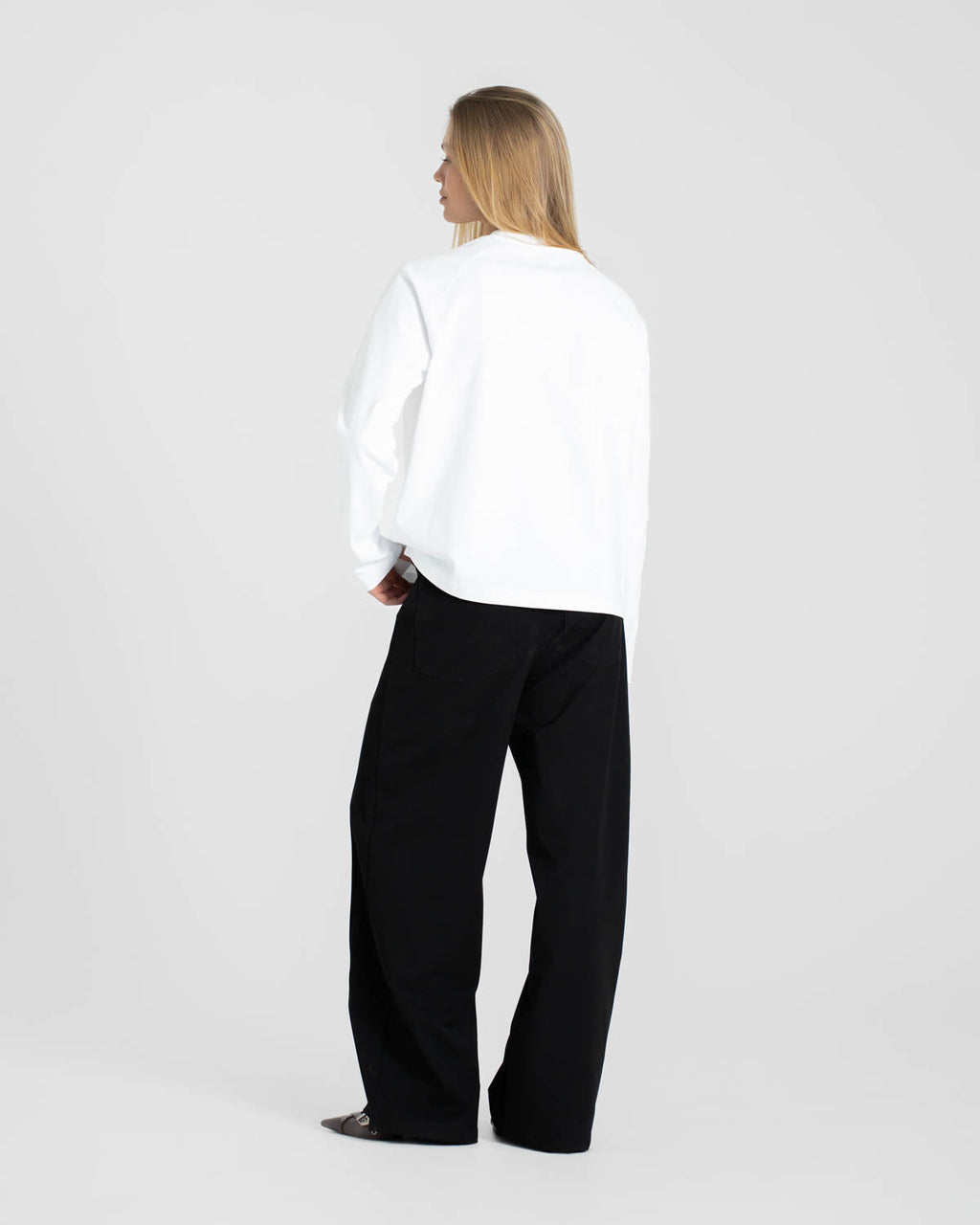 Raglan Longsleeve T-shirt White dame
