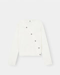 Asymmetrisk Cardigan Cremehvid