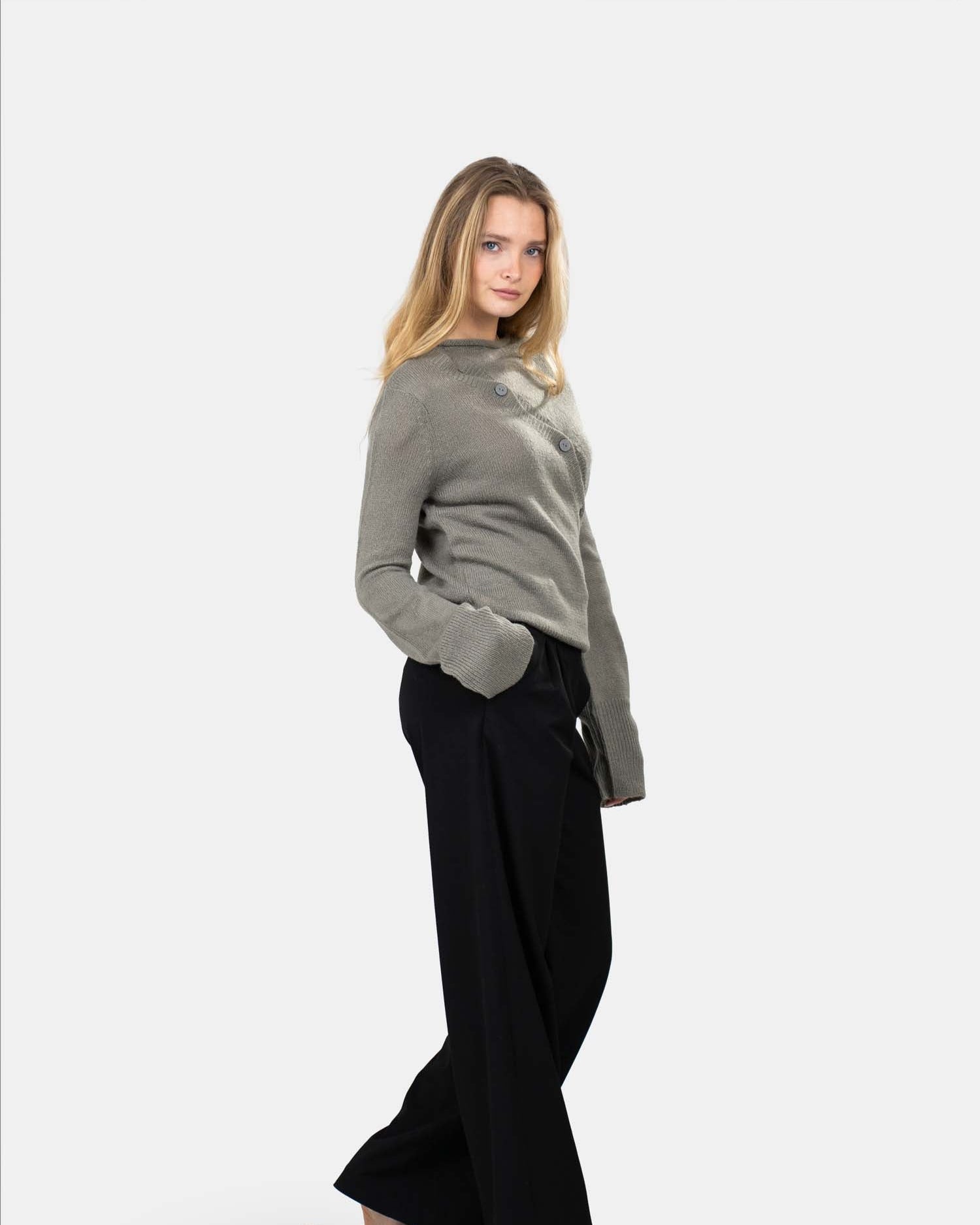 Asymmetrisk Cardigan Grå