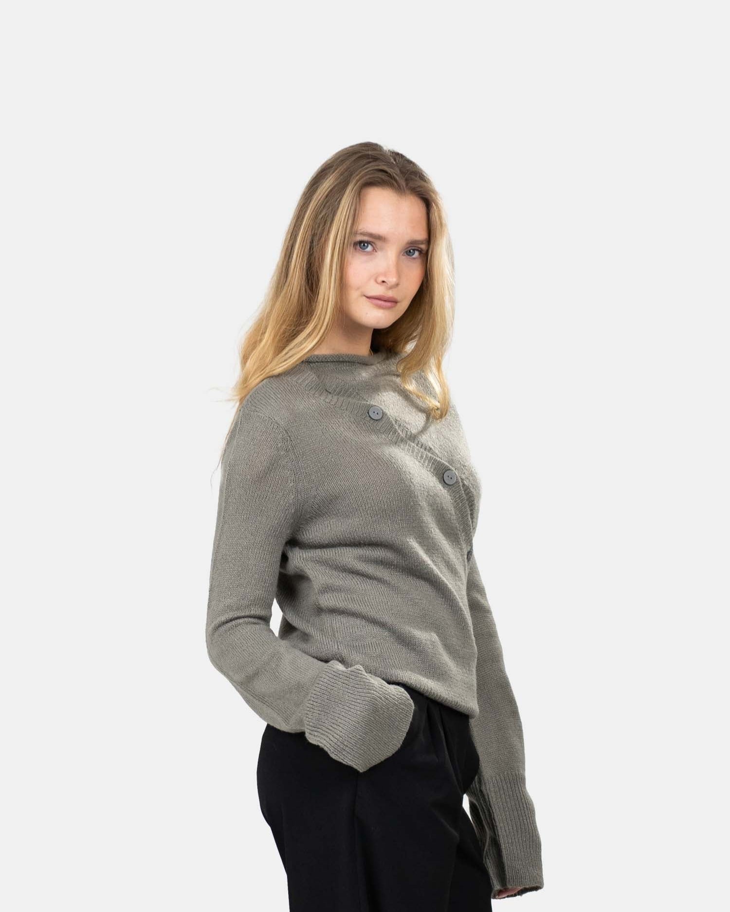 Asymmetrisk Cardigan Grå