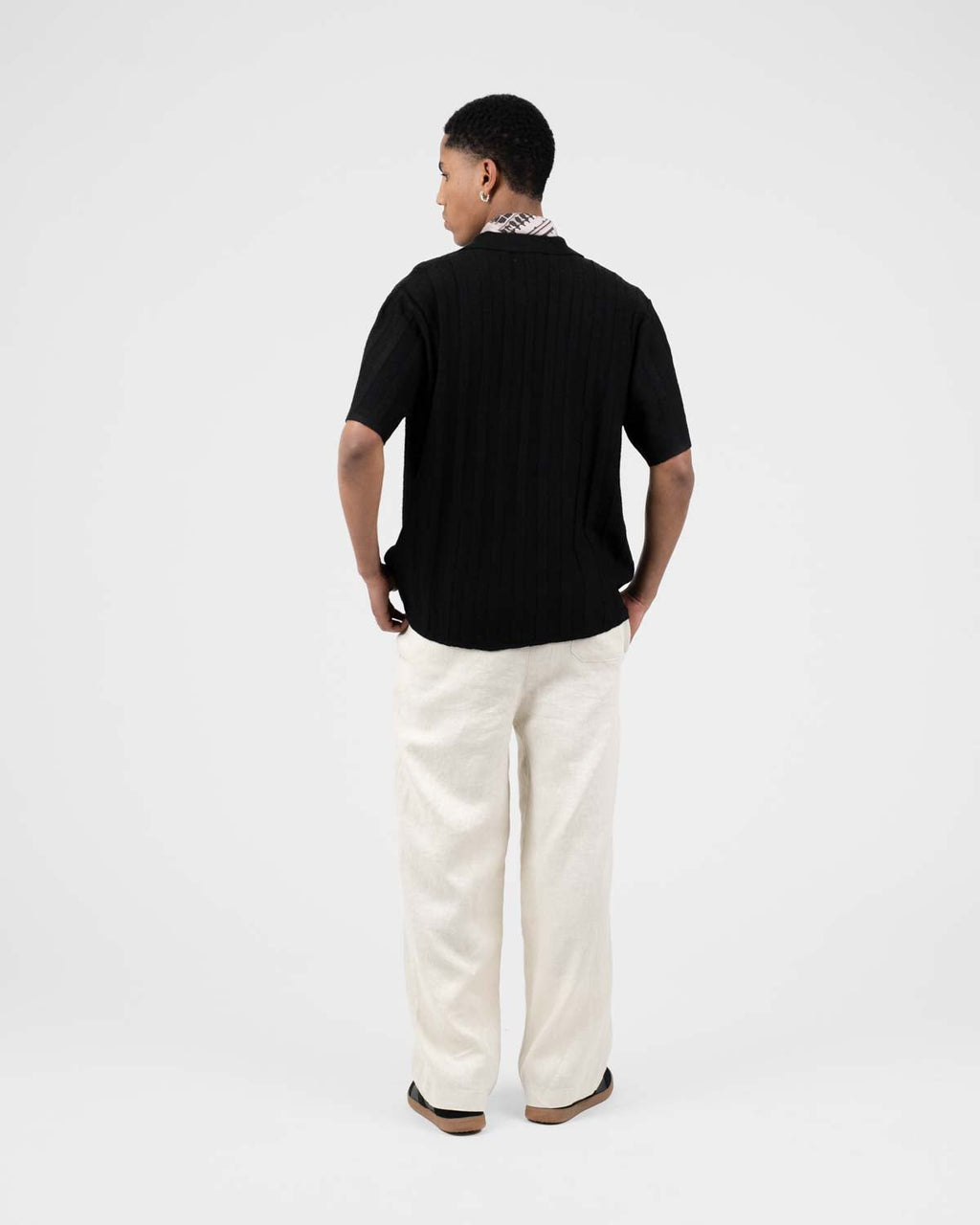 Baggy 100% hørbukser Beige