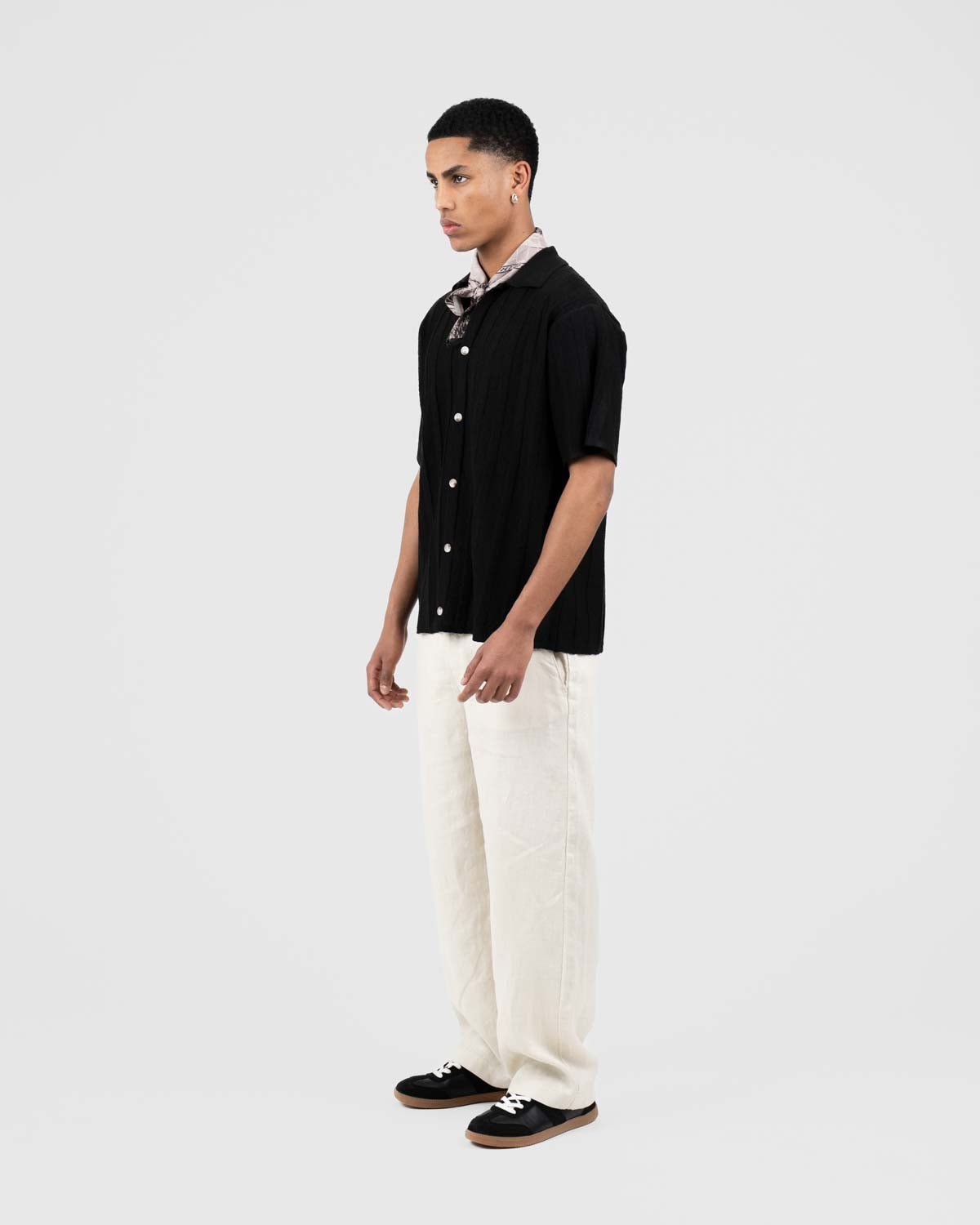 Baggy 100% hørbukser Beige