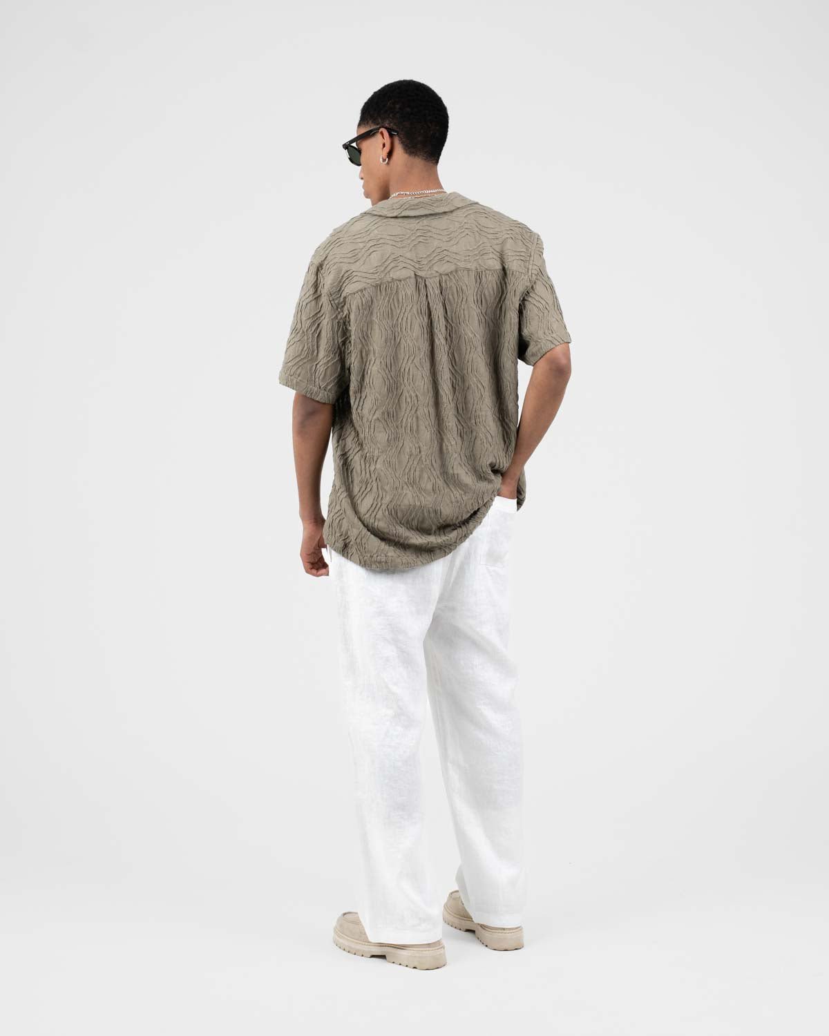 Baggy 100% hørbukser Hvid