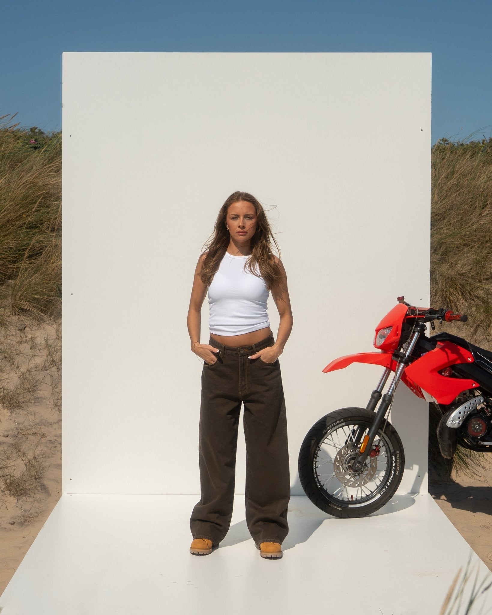 Extra Baggy Denim Jeans Brown