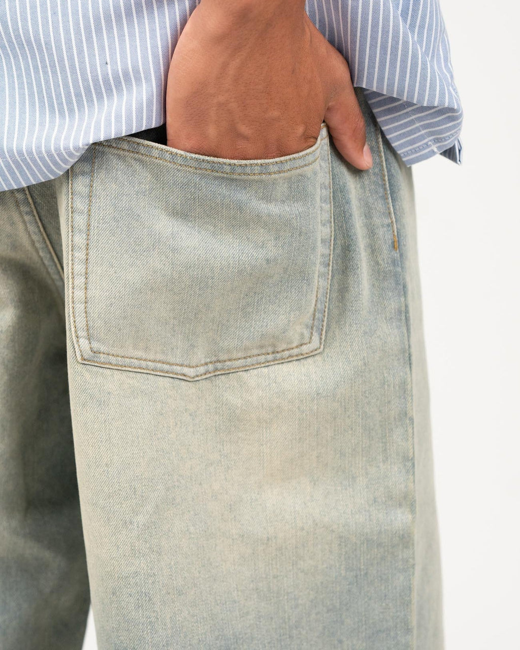 Baggy Denim Jeans Light Blue Vintage Wash