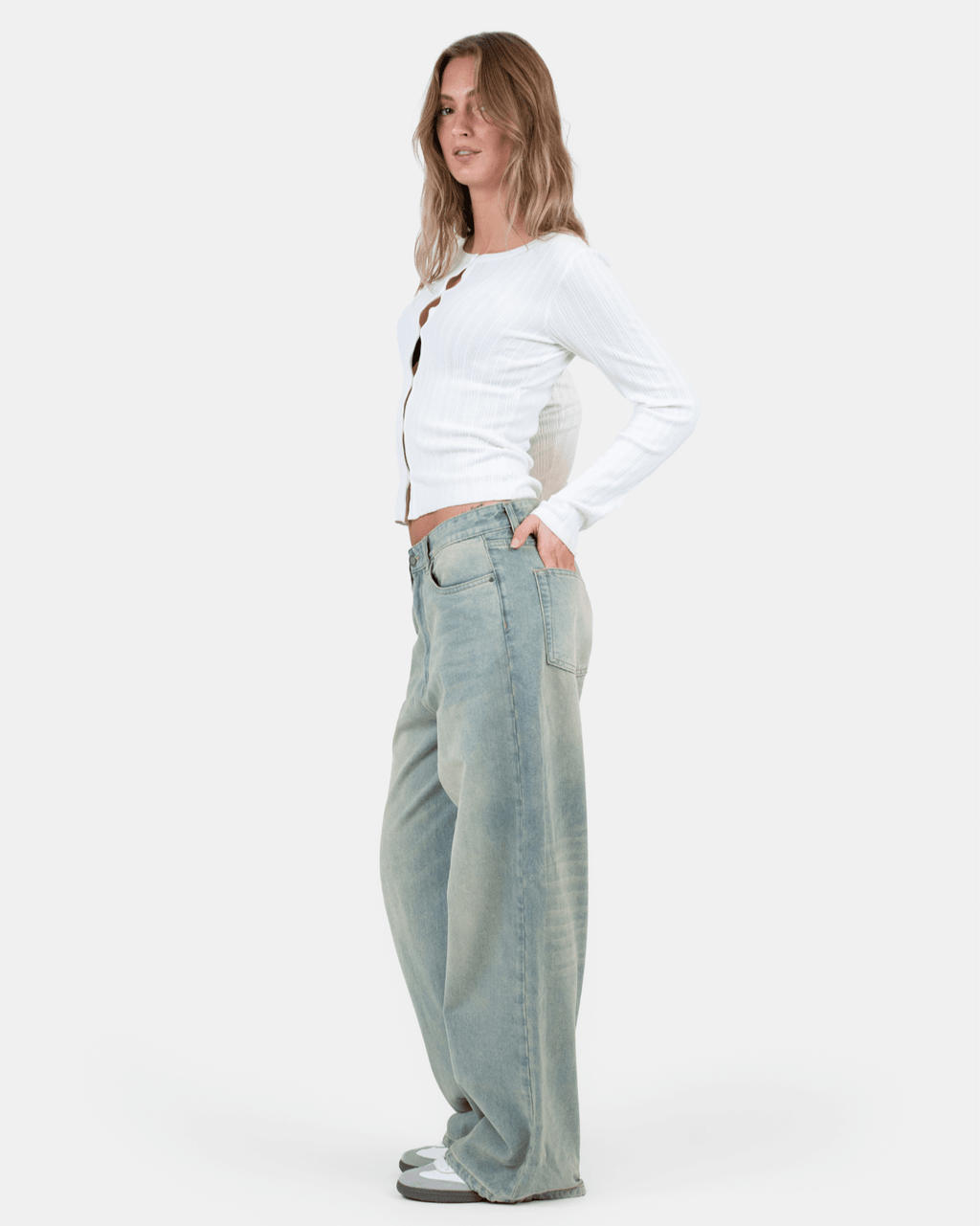 Extra Baggy Denim Jeans Light Blue Vintage Wash