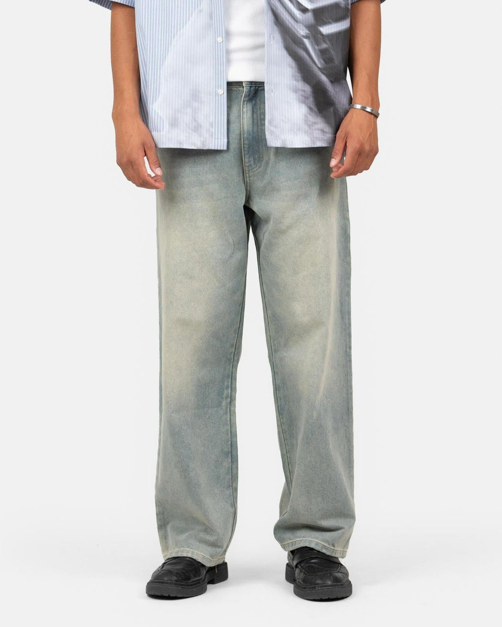 Baggy Denim Jeans Light Blue Vintage Wash