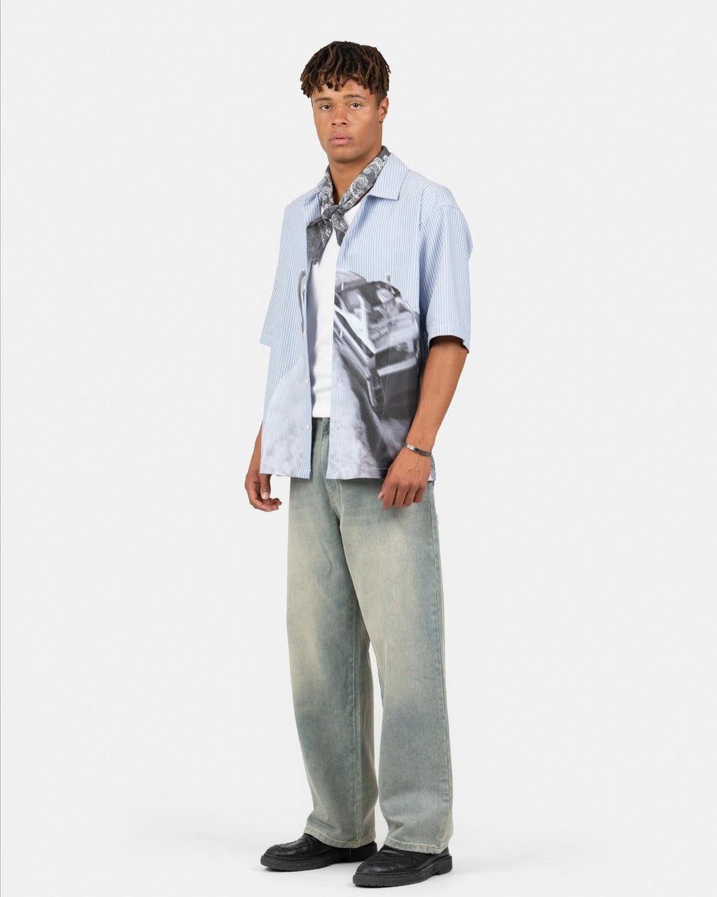 Baggy Denim Jeans Light Blue Vintage Wash