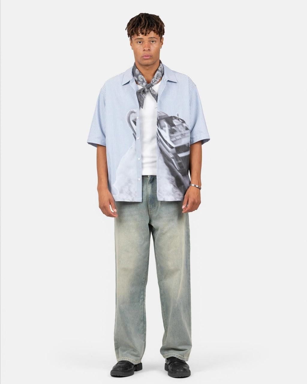 Baggy Denim Jeans Light Blue Vintage Wash