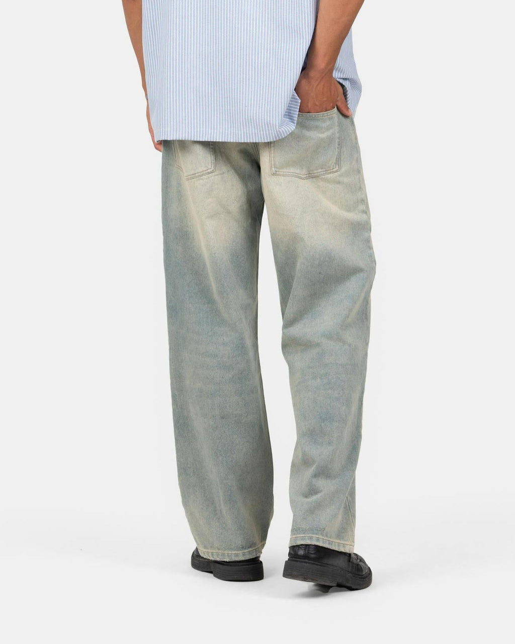 Baggy Denim Jeans Light Blue Vintage Wash