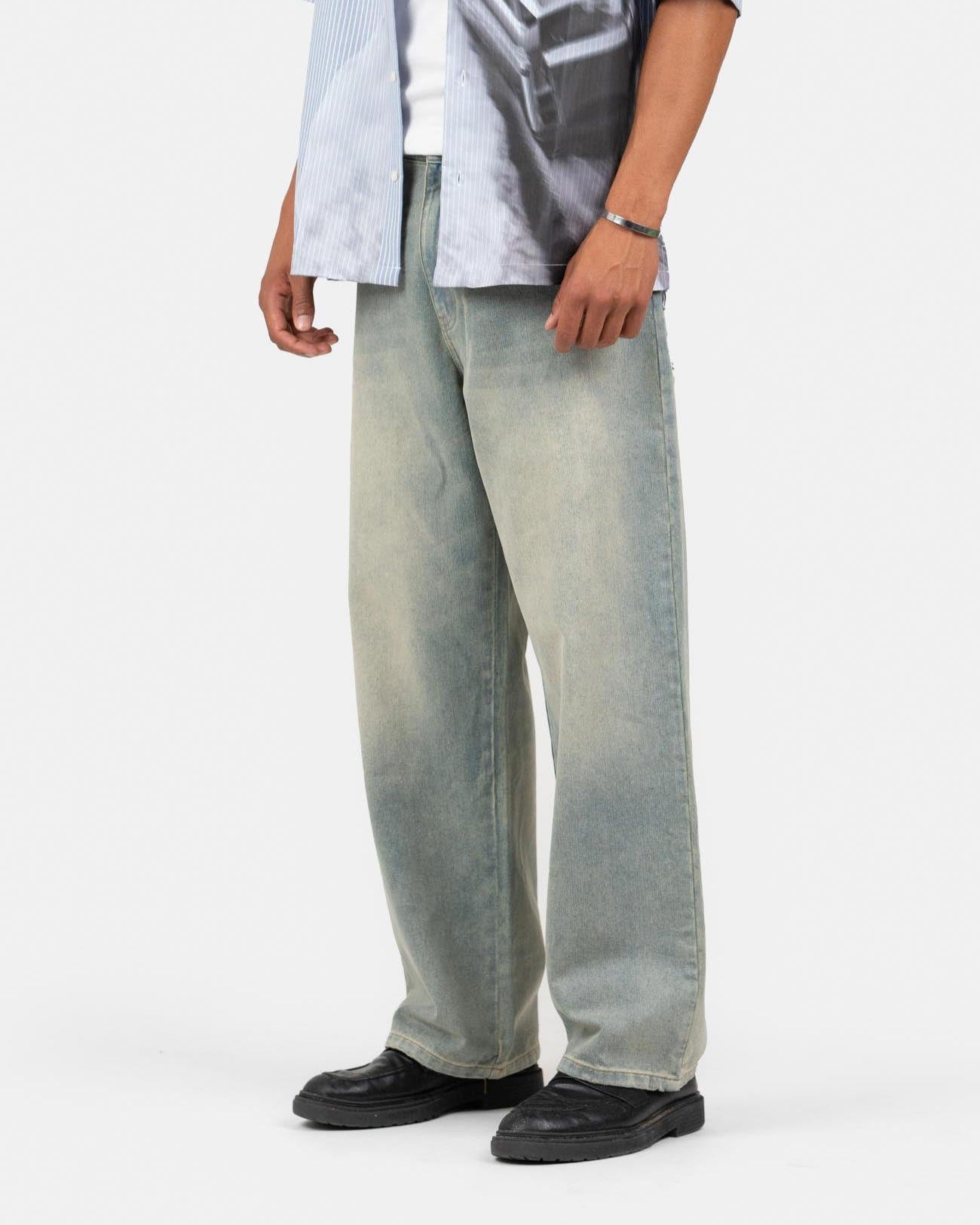 Baggy Denim Jeans Light Blue Vintage Wash