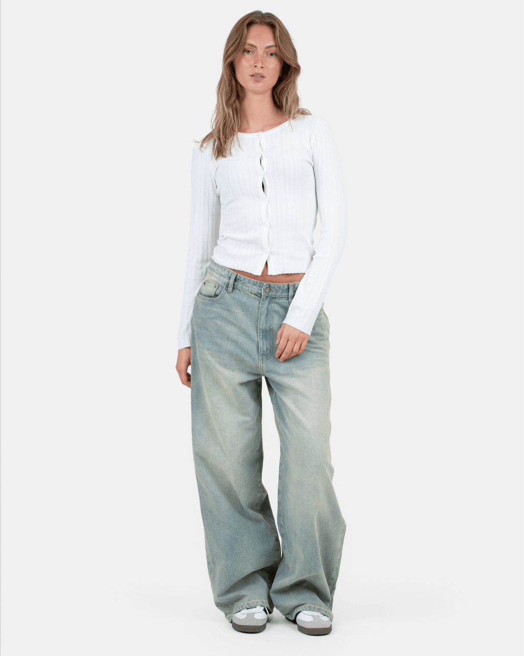Extra Baggy Denim Jeans Light Blue Vintage Wash