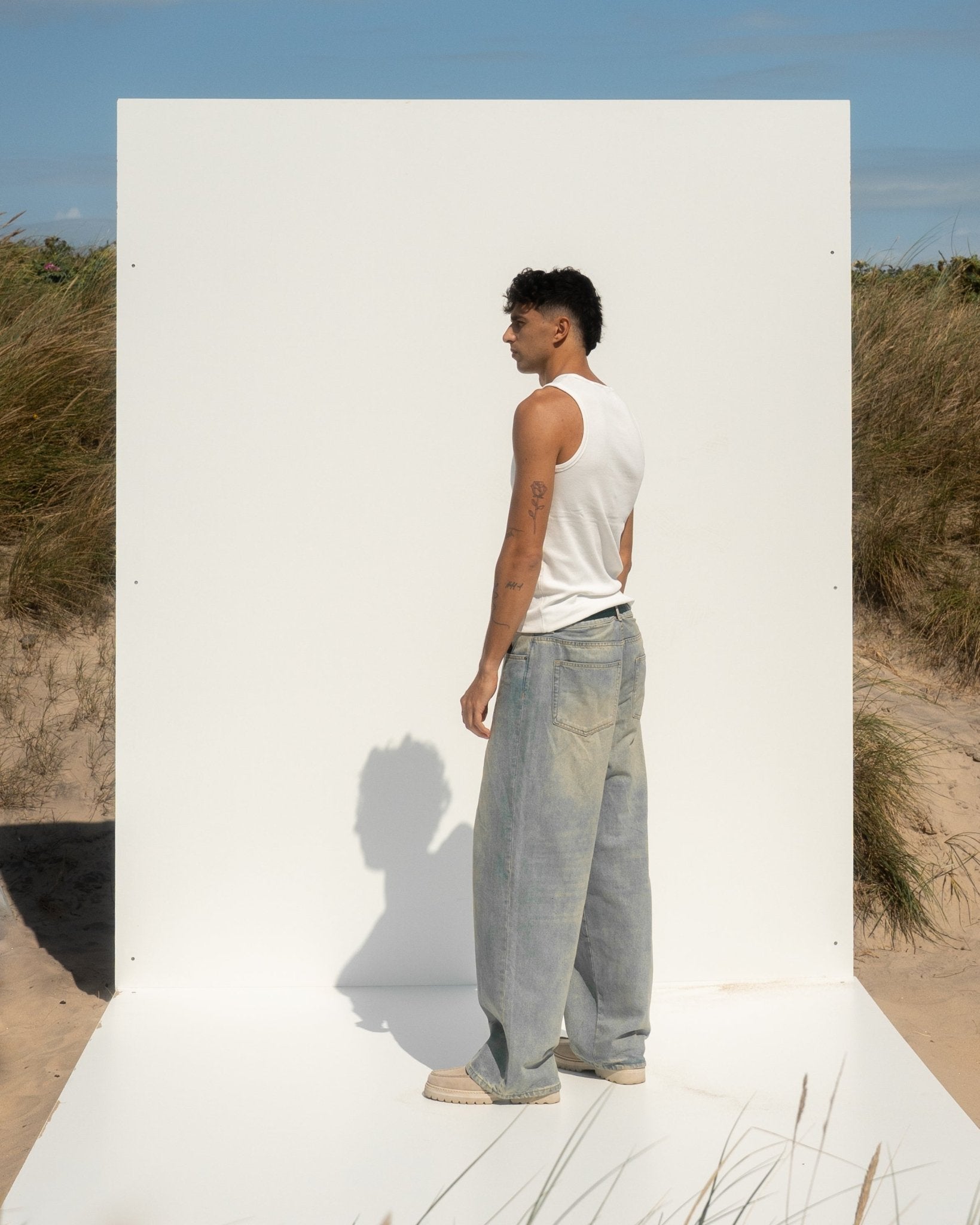 Baggy Denim Jeans Light Blue Vintage Wash