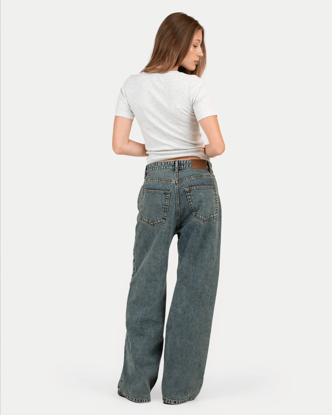 Extra Baggy Denim Jeans Mid Blue Vintage Wash