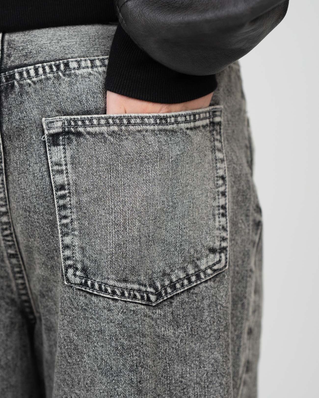 Extra Baggy Denim Jeans Washed Grey